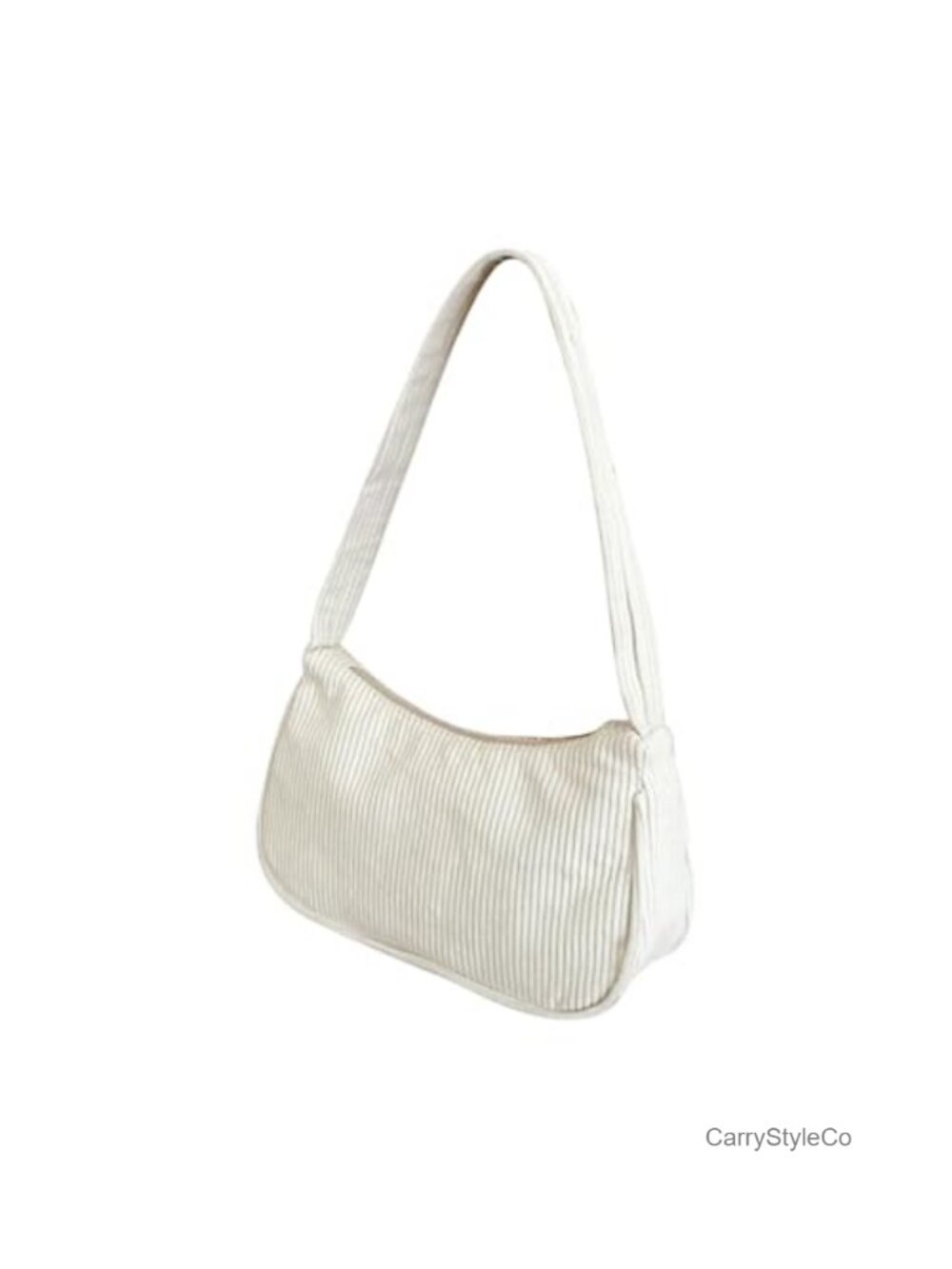 Corduroy Small Shoulder Bag Women Crescent Handbag Zipper Purse